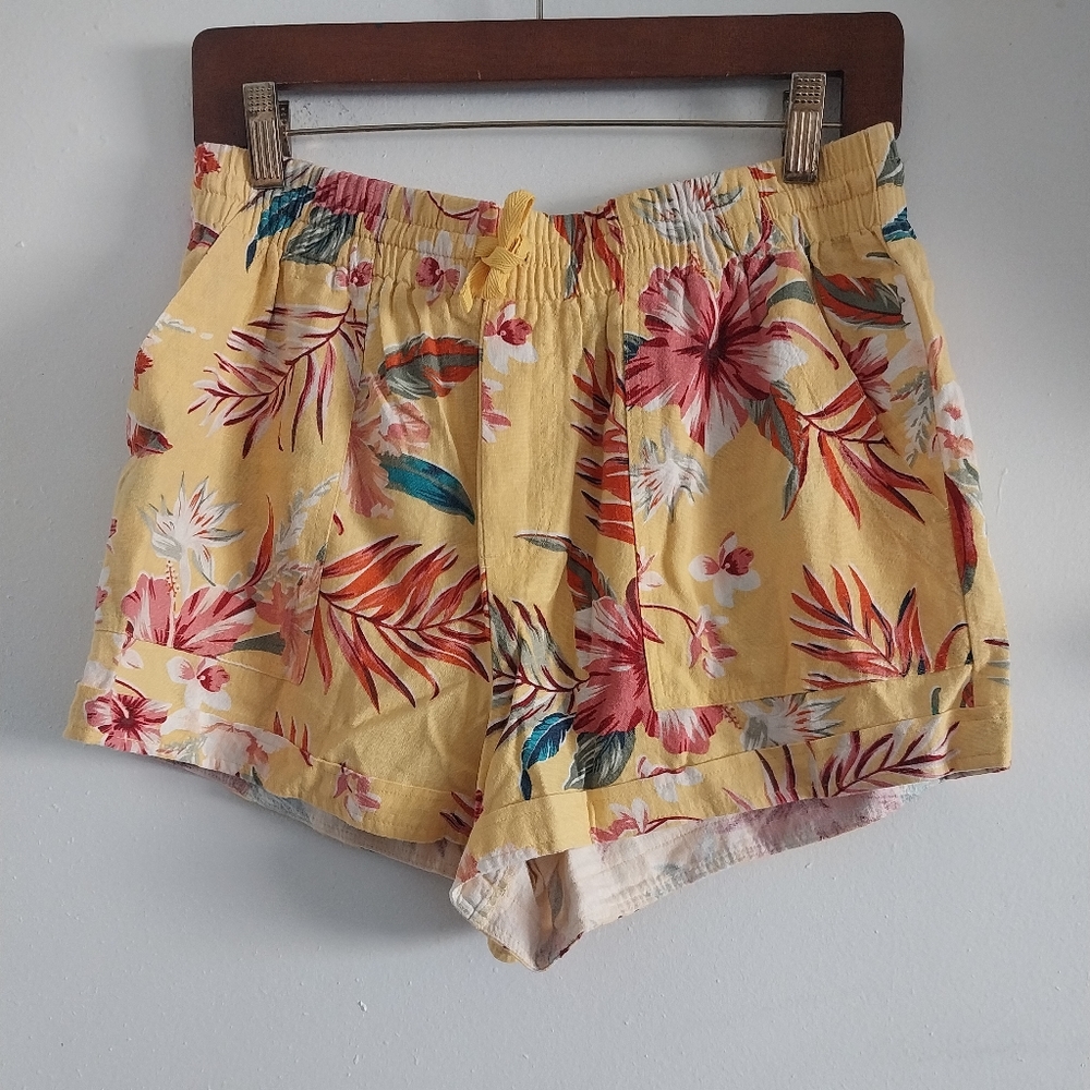 F21 Floral Linen Shorts